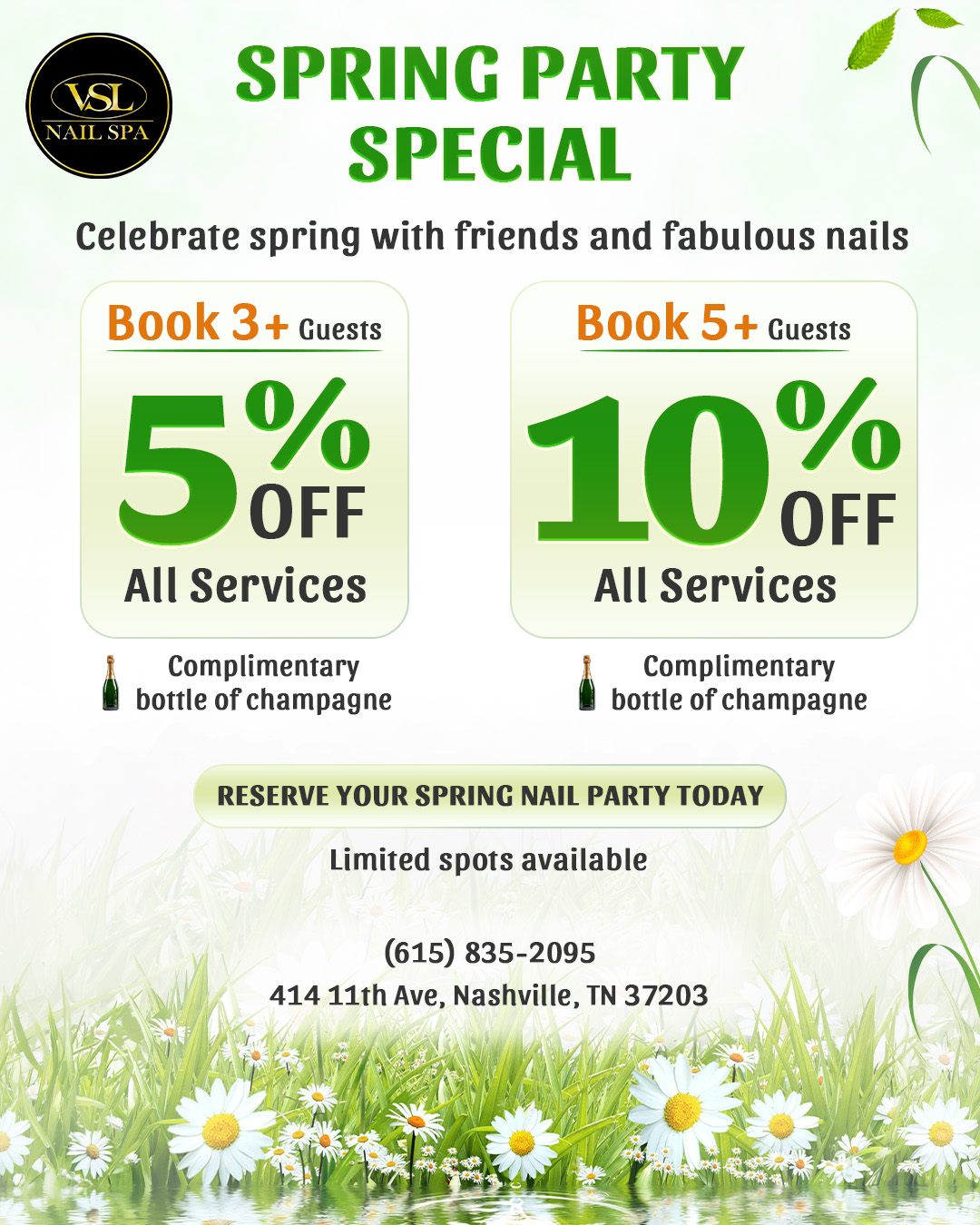 Special promotion at VSL Nail Spa Capital View